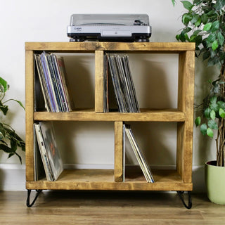 Upgrade your listening experience with the Rosedale Vinyl HiFi Storage Side Table: A stylish solution for storing your vinyl records and audio equipment.