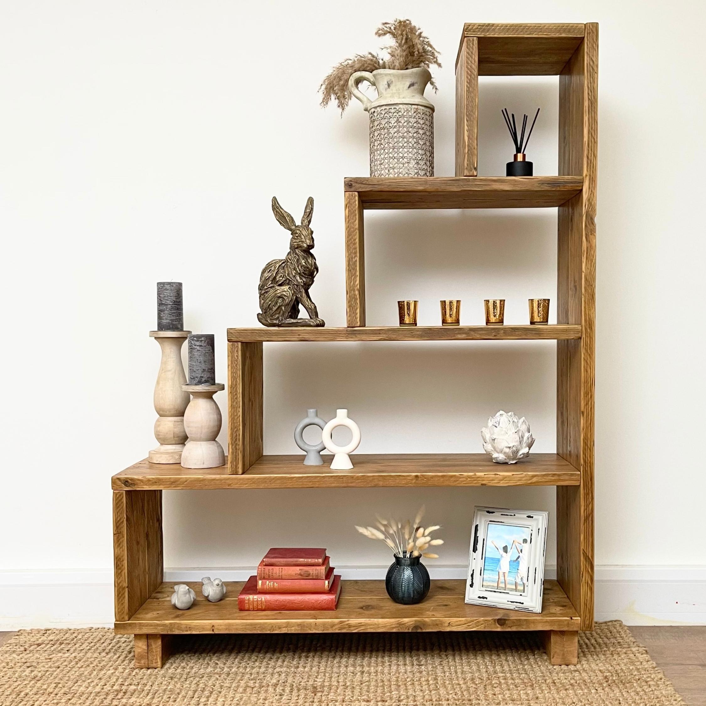 Reclaimed wood shelf deals unit