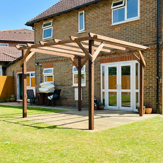 Wooden Eco Pergola: An ideal feature for over your outdoor dining area or wide path, this pergola is perfect for climbing plants, creating a unique garden feature and enhancing your outdoor living space.
