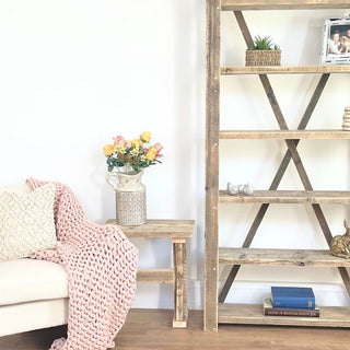 The Winford Large Solid Wood Reclaimed Bookcase: Elevate your home library or living space with this spacious and rustic storage solution, meticulously handcrafted from reclaimed wood for timeless charm and eco-friendly style.
