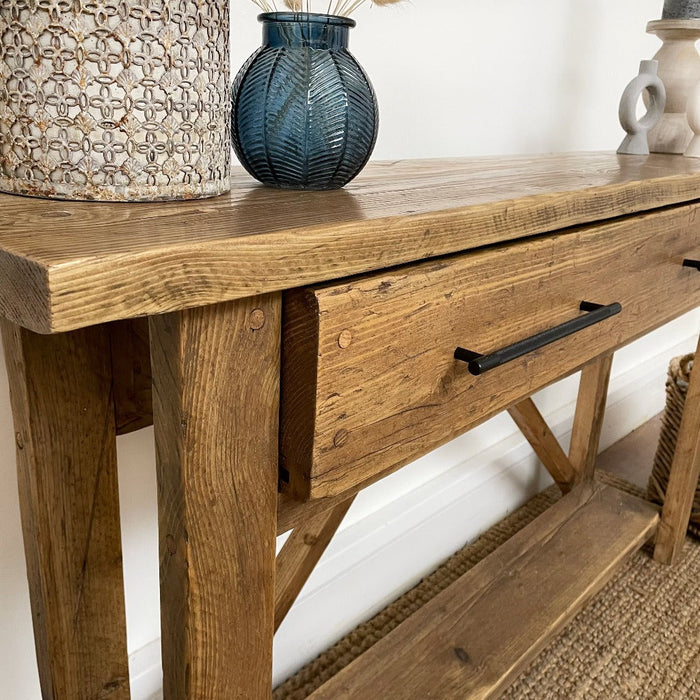 Reclaimed Solid Wood Barton Console Unit With Storage