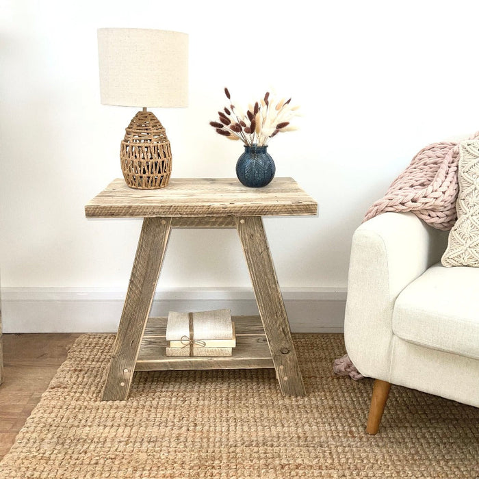 Handcrafted Reclaimed Yarmouth Side Table | Bedside Table