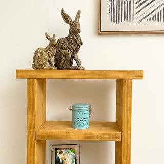 Discover rustic sophistication with the Winsor Solid Wood Narrow Rustic Bookshelf, a bespoke storage solution handcrafted from natural wood to enhance your space with timeless charm.