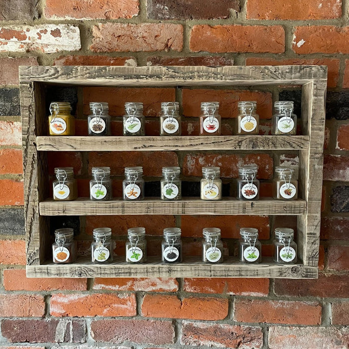 Handcrafted Solid Wood Reclaimed Spice Rack