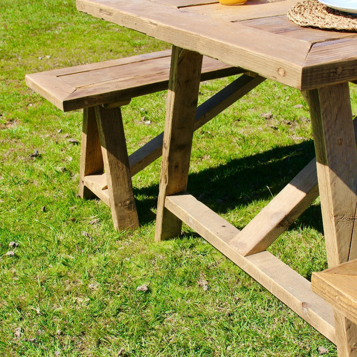 Outdoor Reclaimed Rustic Patio Wooden Dining table