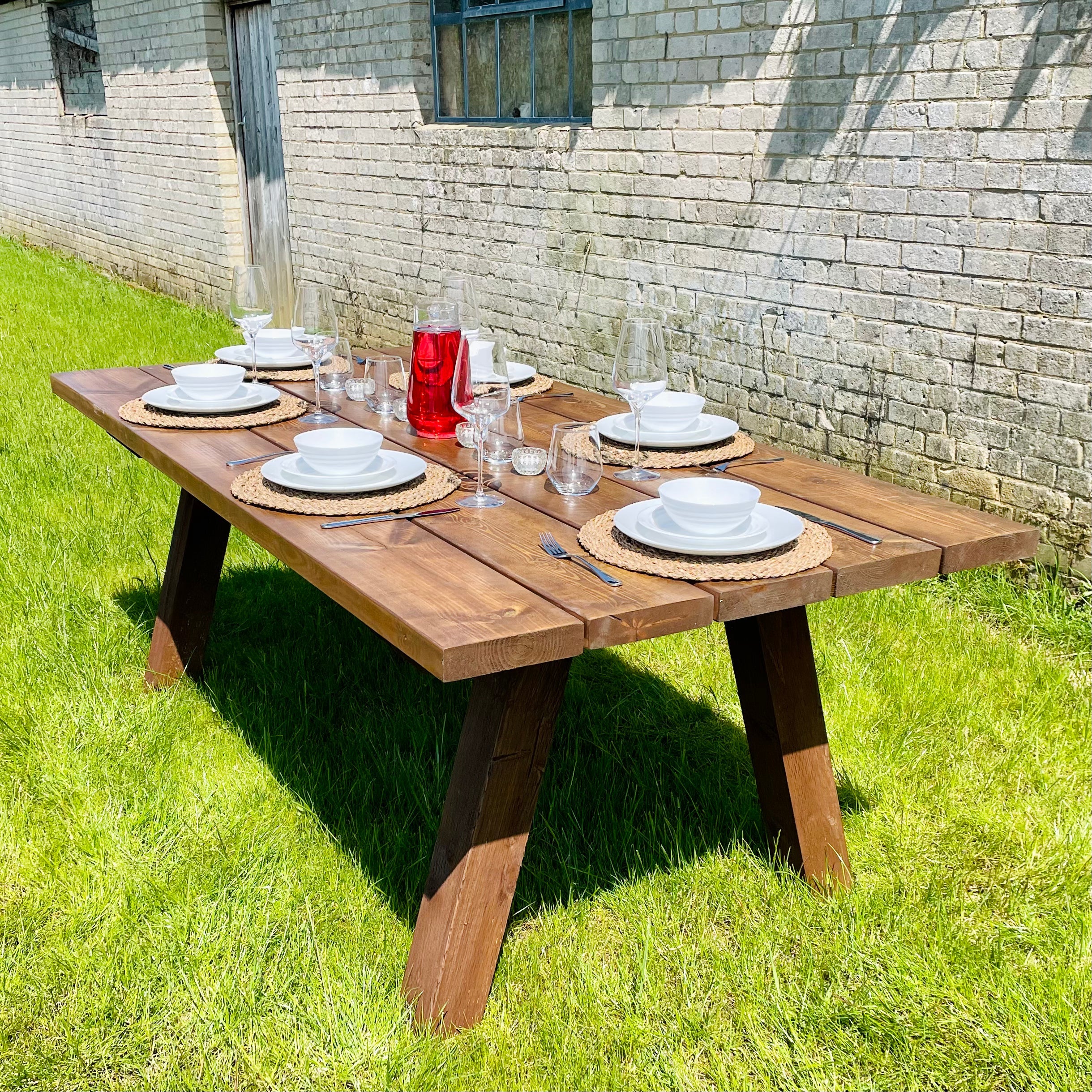 Portland Handcrafted Reclaimed Wooden Garden Dining table