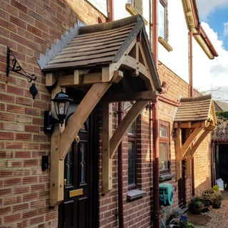 Introducing the Solid Oak Bluebell Wall Plated Porch Kit: Elevate your home's curb appeal with a blend of durability and elegance, as this high-quality oak addition transforms your porch into a welcoming space.